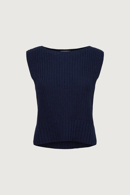 HIGH NECKLINE KNIT TANK