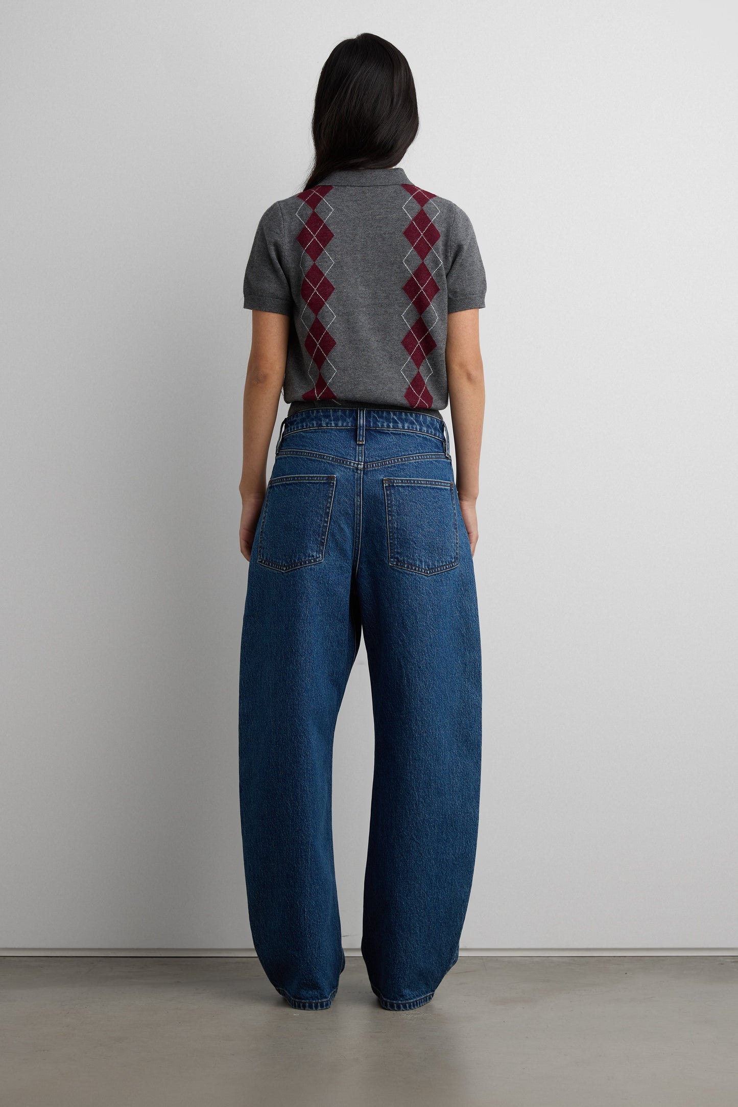 ARGYLE SHORT SLEEVE POLO SWEATER