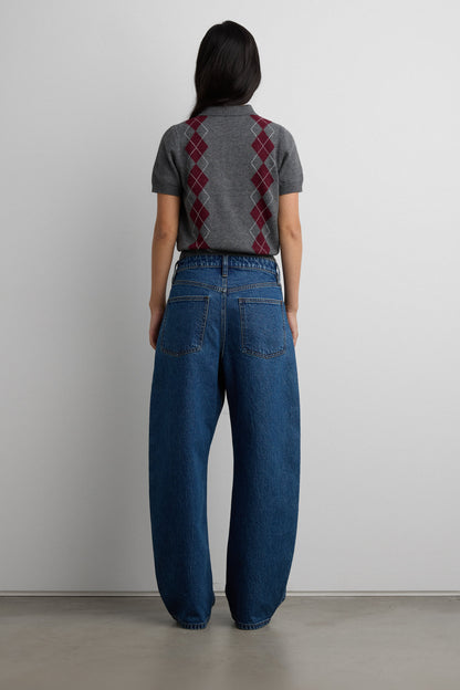 ARGYLE SHORT SLEEVE POLO SWEATER