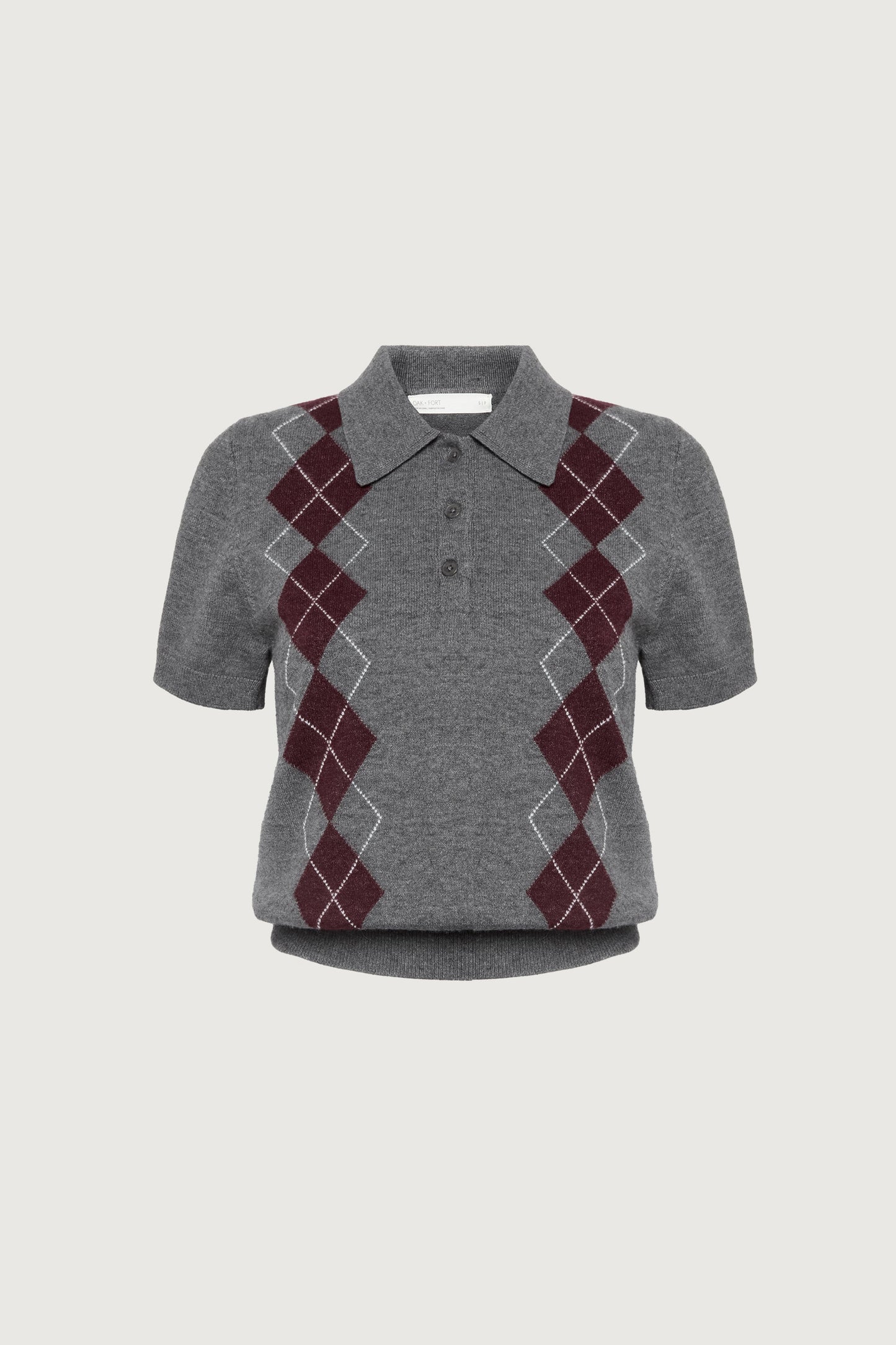 ARGYLE SHORT SLEEVE POLO SWEATER