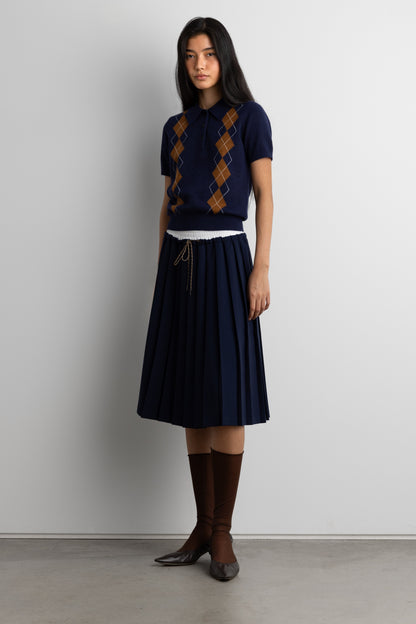 ARGYLE SHORT SLEEVE POLO SWEATER