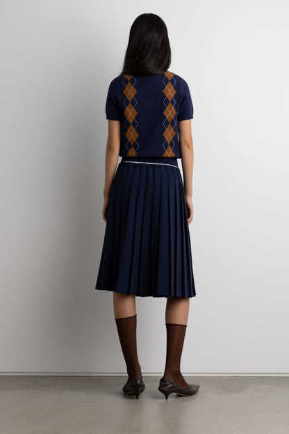 ARGYLE SHORT SLEEVE POLO SWEATER