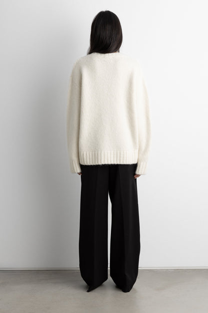 BRUSHED ALPACA OVERSIZED CREWNECK SWEATER