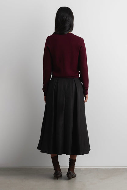 BUTTON FRONT SQUARE NECK SWEATER
