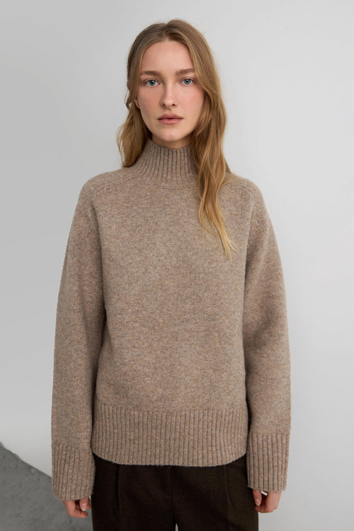 SOFT BRUSHED TURTLENECK SWEATER