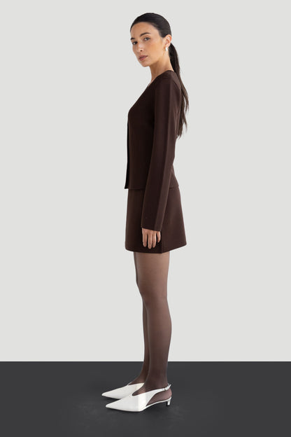 BUTTON FRONT PEPLUM SWEATER