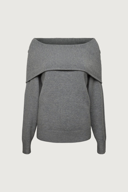 OFF THE SHOULDER SLOUCHY SWEATER HOODIE