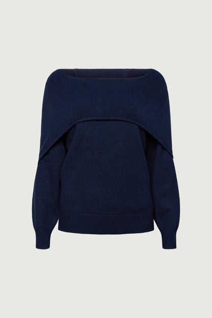 OFF THE SHOULDER SLOUCHY SWEATER HOODIE