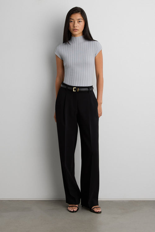 OTTOMAN RIBBED KNIT SLEEVELESS TOP