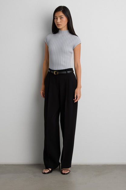 OTTOMAN RIBBED KNIT SLEEVELESS TOP