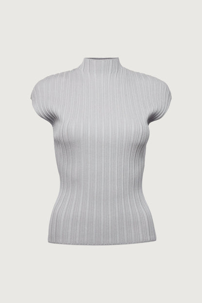 OTTOMAN RIBBED KNIT SLEEVELESS TOP