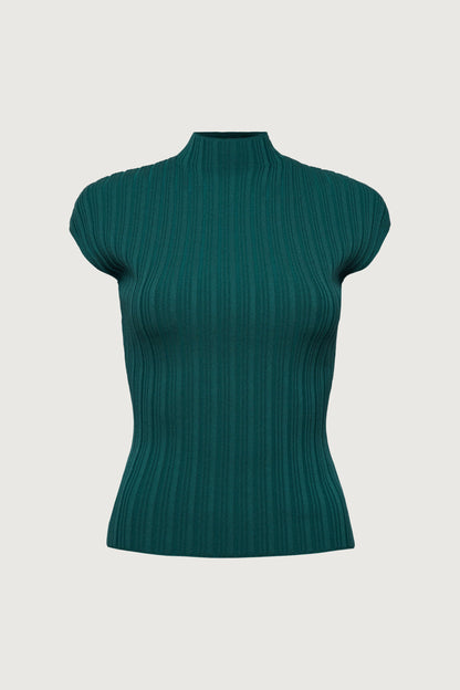 OTTOMAN RIBBED KNIT SLEEVELESS TOP