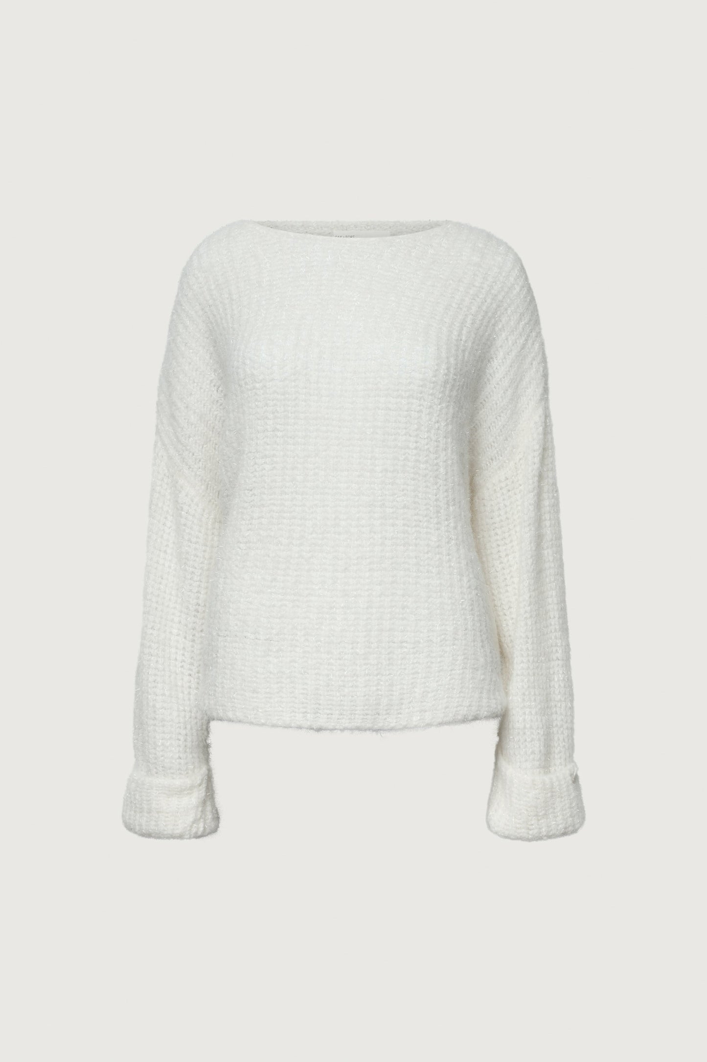 RELAXED FIT FUZZY SHIMMER SWEATER