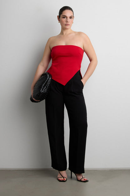 CROPPED TUBE TOP WITH SIDE SLIT