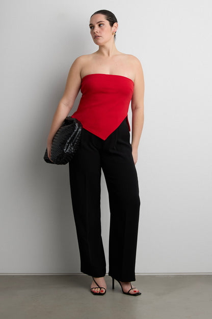 CROPPED TUBE TOP WITH SIDE SLIT