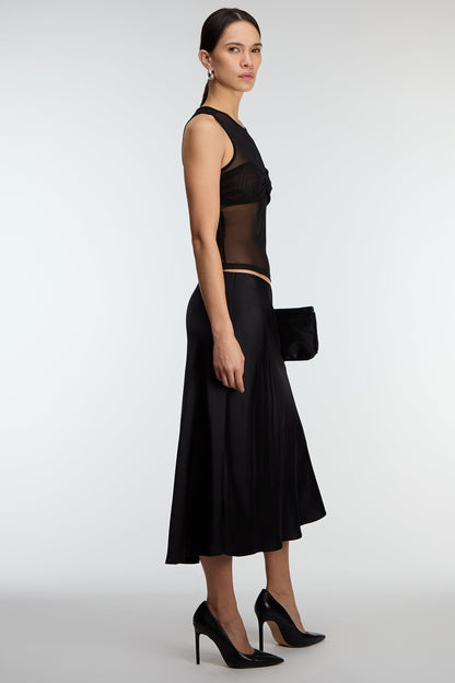 MESH TANK TOP WITH RUCHED BRALETTE