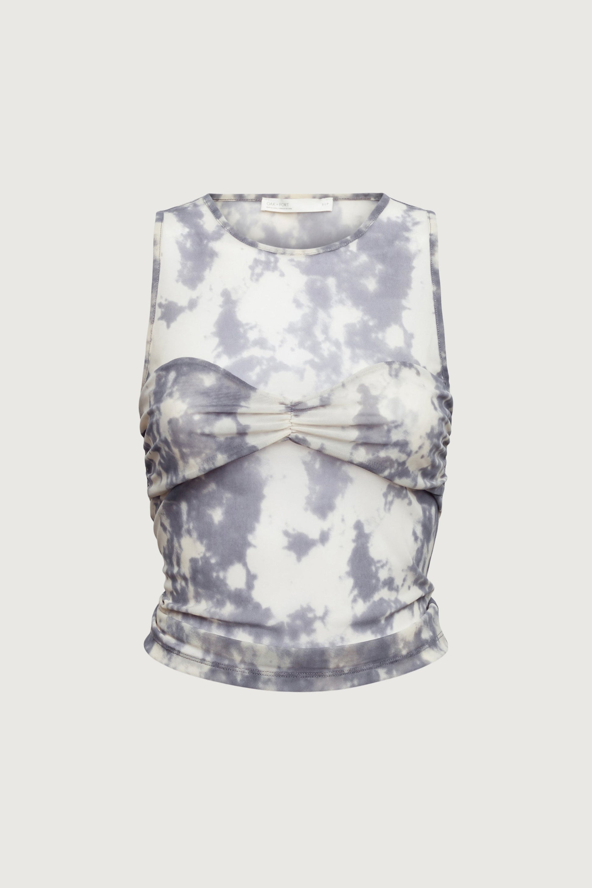 MESH TANK TOP WITH RUCHED BRALETTE