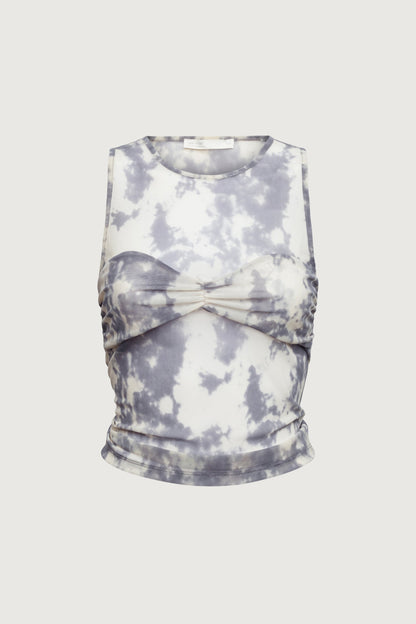MESH TANK TOP WITH RUCHED BRALETTE