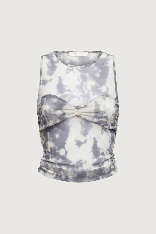 MESH TANK TOP WITH RUCHED BRALETTE