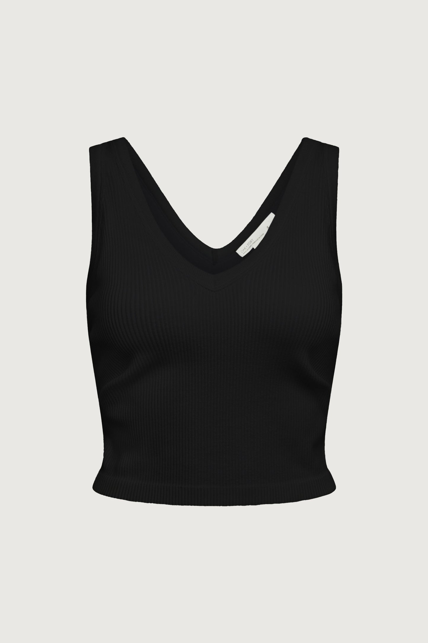 RIBBED BUILT-IN BRA TOP