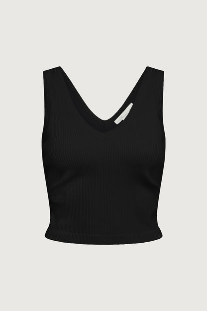 RIBBED BUILT-IN BRA TOP