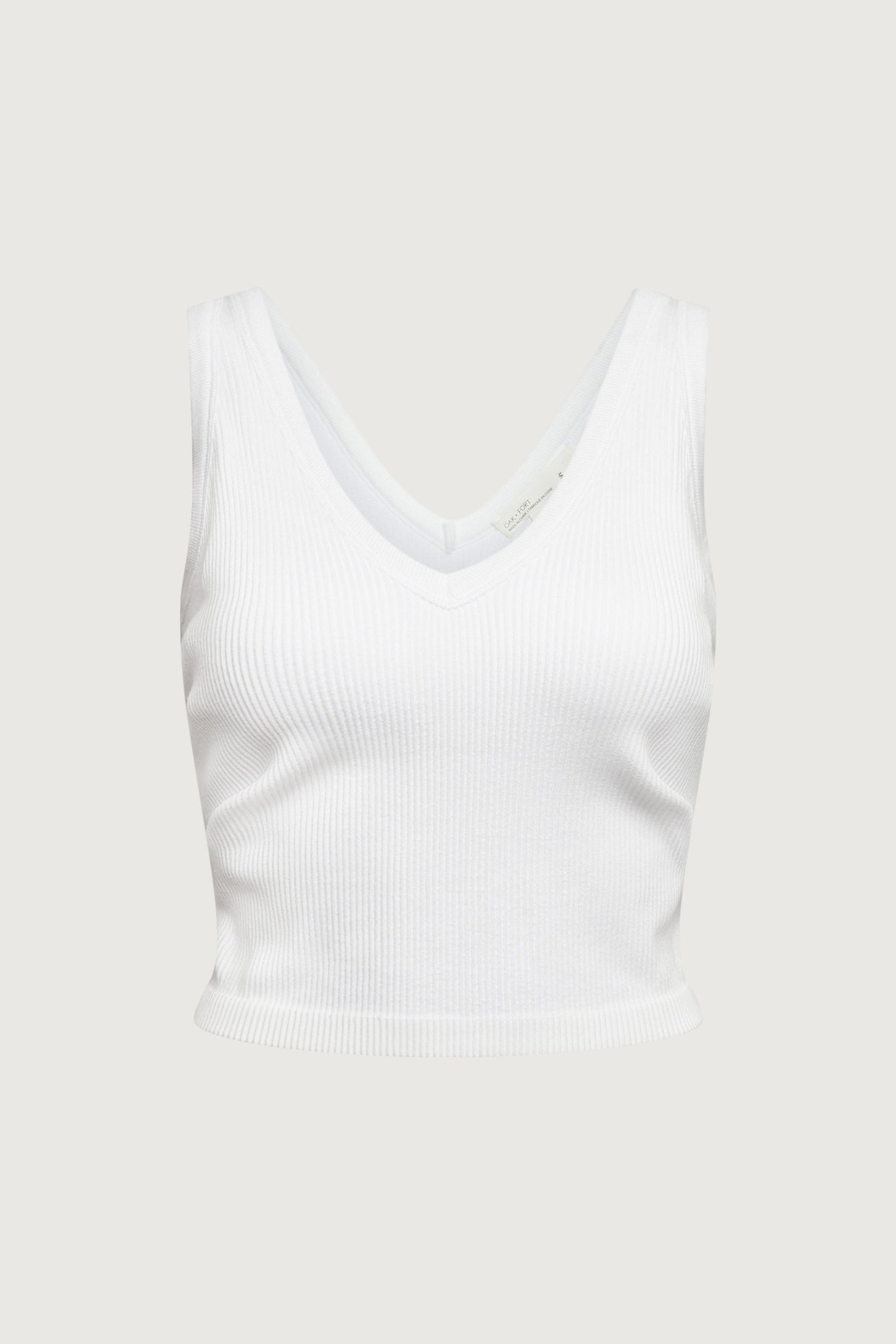 RIBBED BUILT-IN BRA TOP