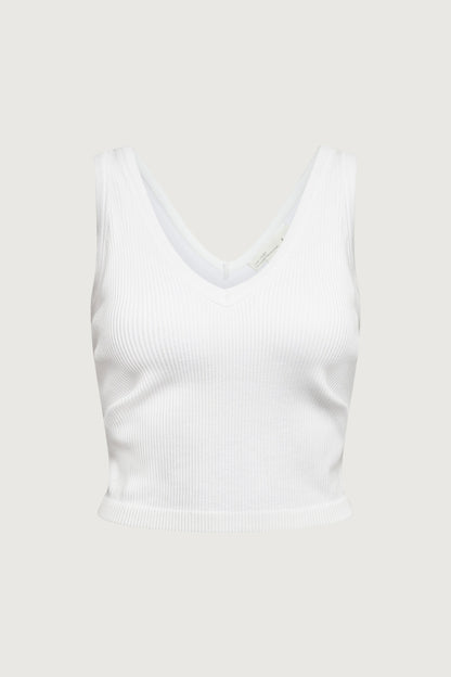 RIBBED BUILT-IN BRA TOP
