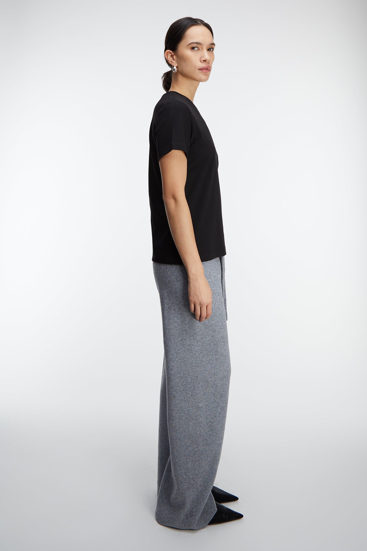 COTTON DOUBLE-KNIT CREWNECK T-SHIRT