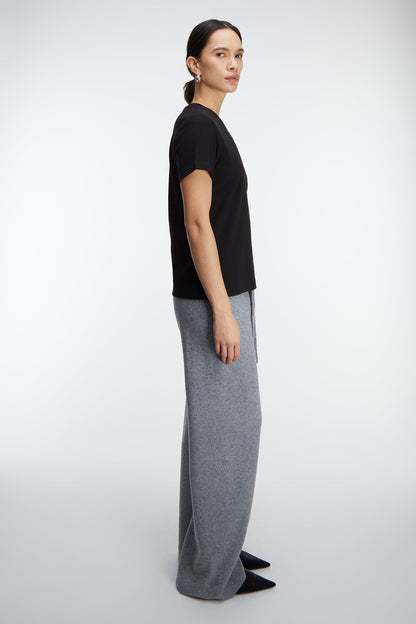 COTTON DOUBLE-KNIT CREWNECK T-SHIRT