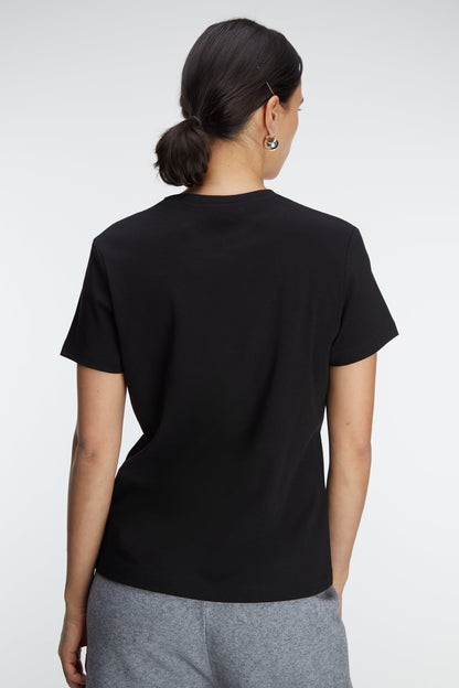COTTON DOUBLE-KNIT CREWNECK T-SHIRT