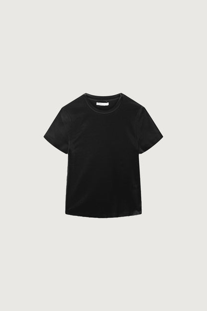 COTTON DOUBLE-KNIT CREWNECK T-SHIRT