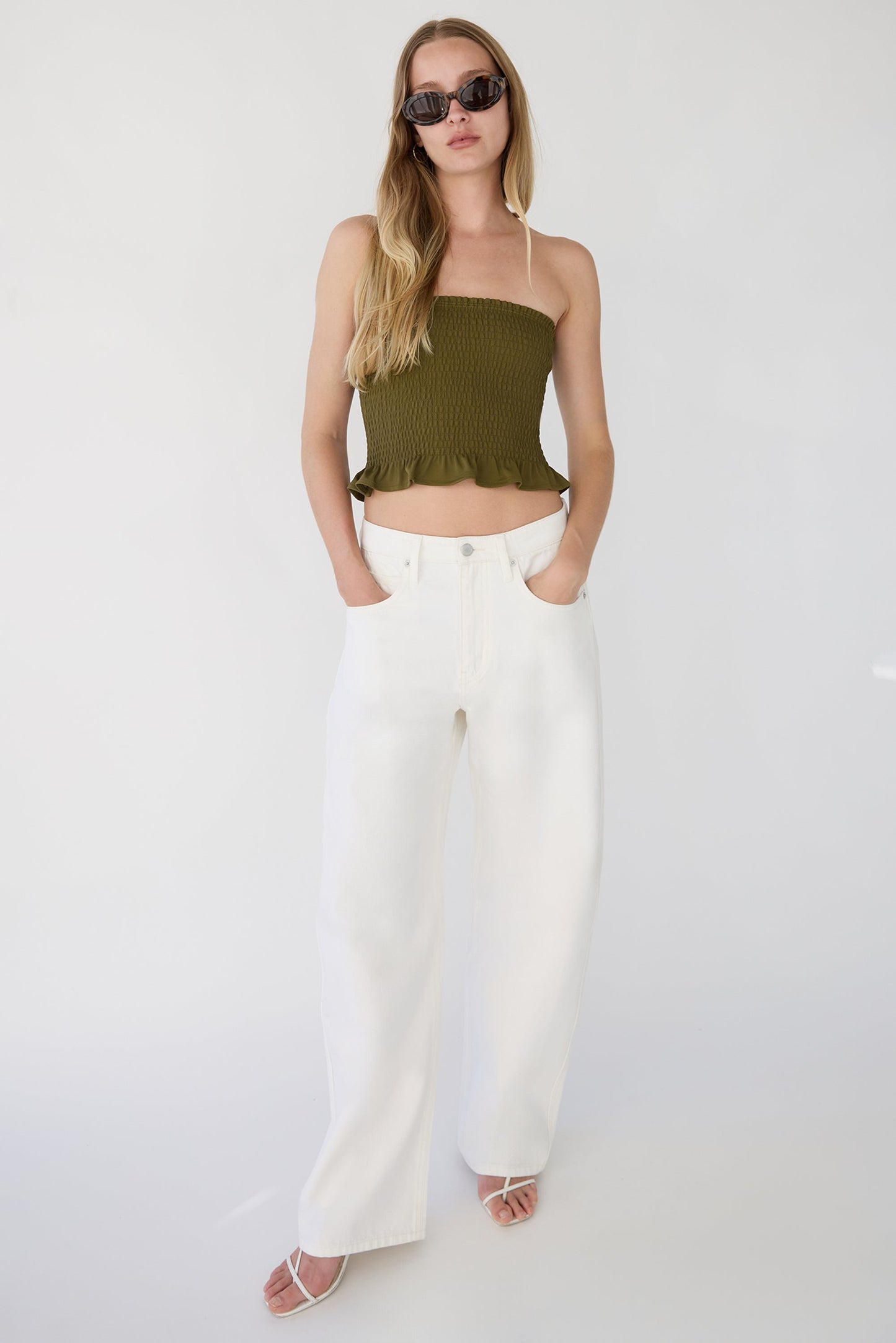 SMOCKED TUBE TOP