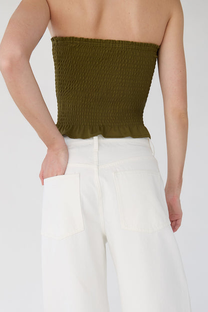 SMOCKED TUBE TOP