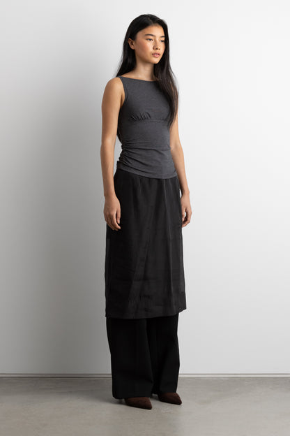 RUCHED HIGH NECK TANK TOP