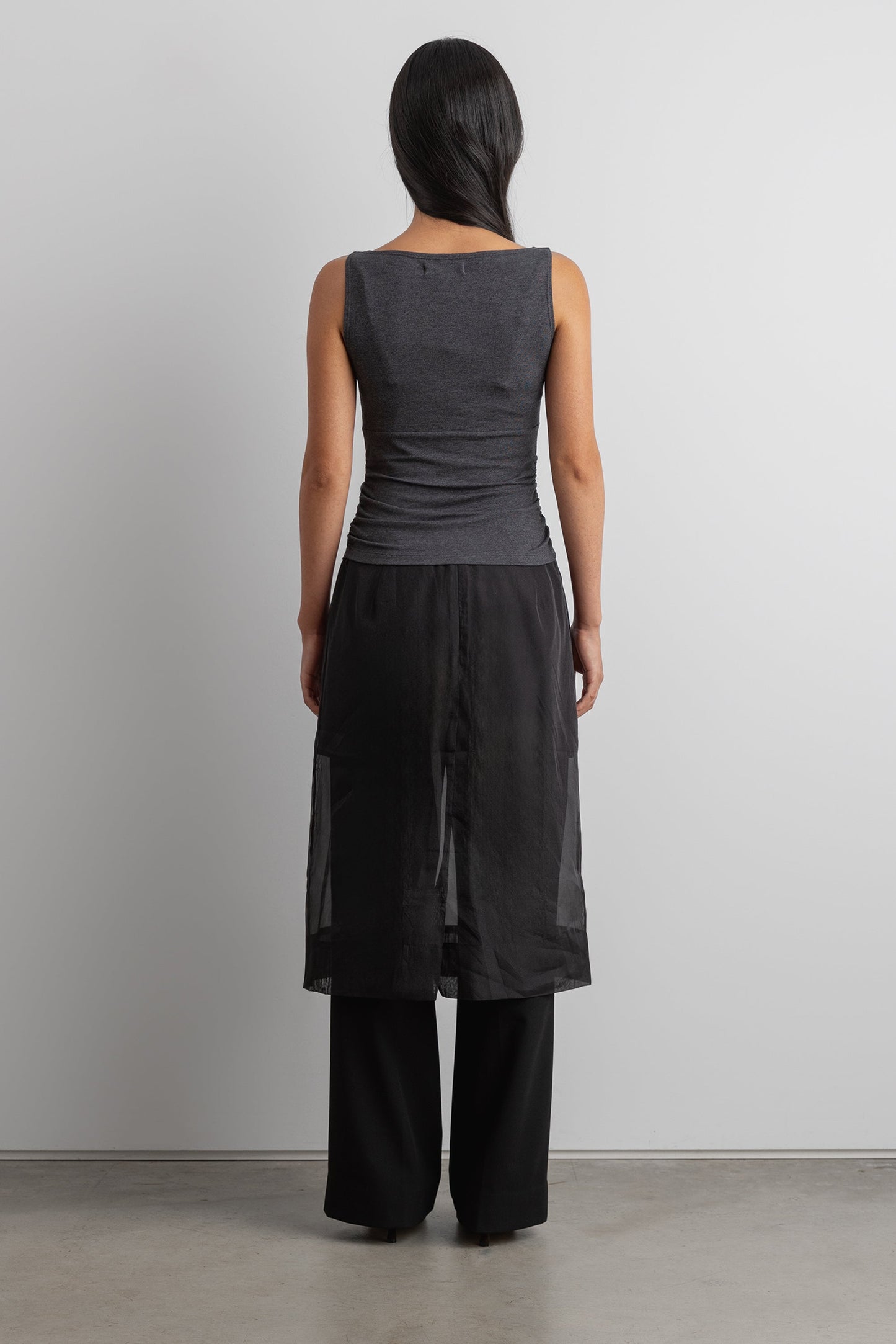 RUCHED HIGH NECK TANK TOP