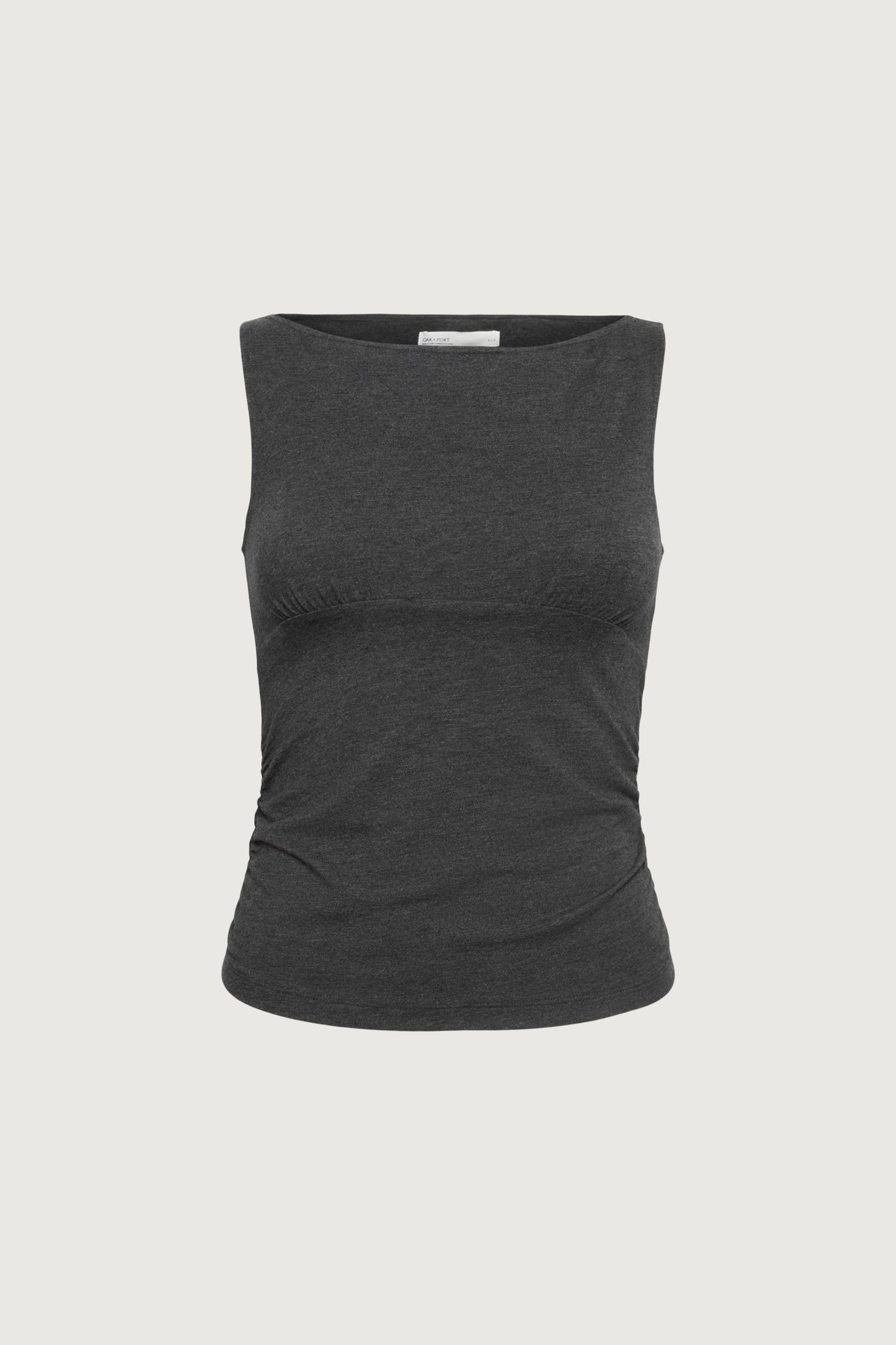 RUCHED HIGH NECK TANK TOP