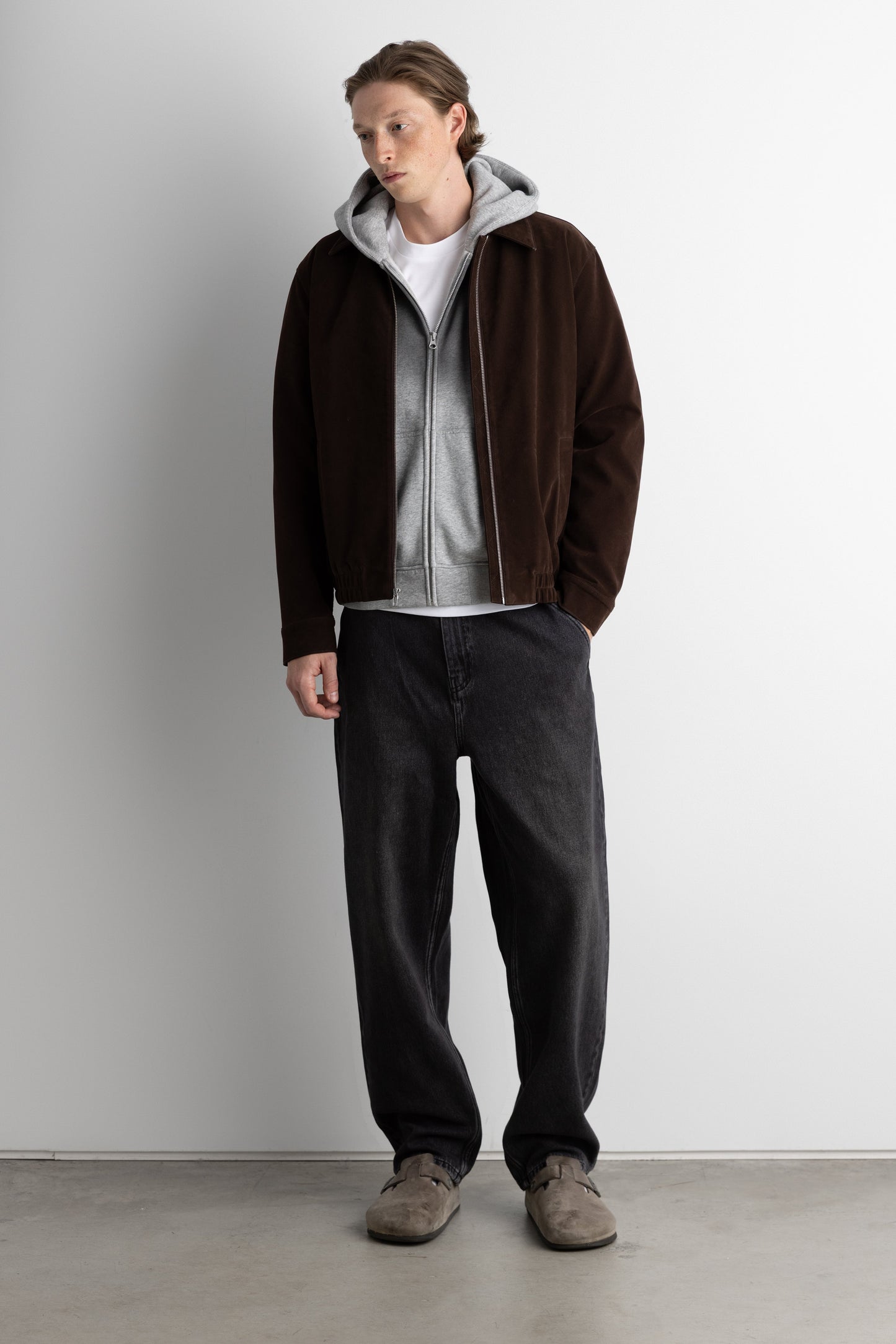 OVERSIZED BOXY OMBRE EFFECT ZIP UP HOODIE