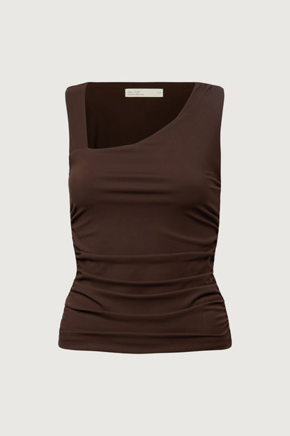 ASYMMETRICAL NECKLINE CROPPED TOP