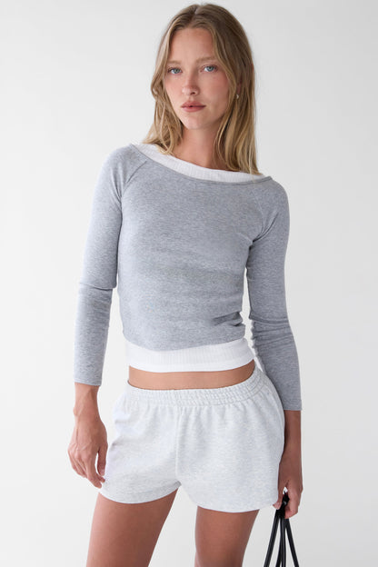 LAYERED BOAT NECK TOP