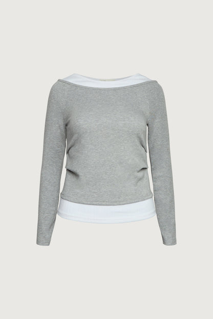 LAYERED BOAT NECK TOP