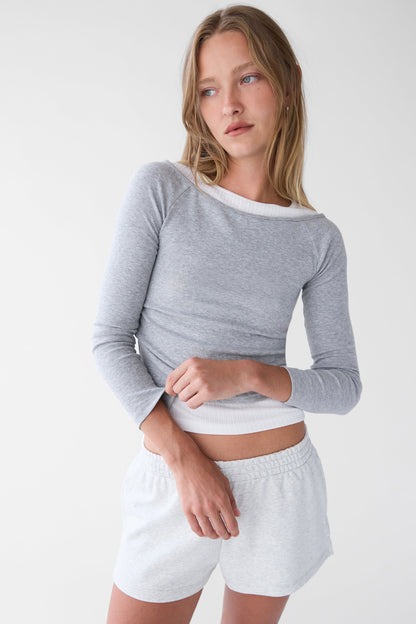 LAYERED BOAT NECK TOP