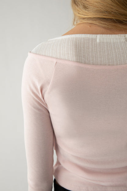 LAYERED BOAT NECK TOP