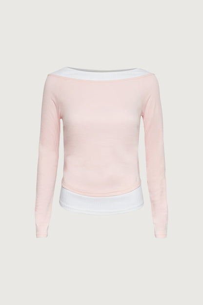 LAYERED BOAT NECK TOP
