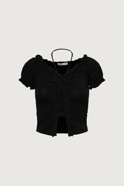 RUFFLE HALTER TOP