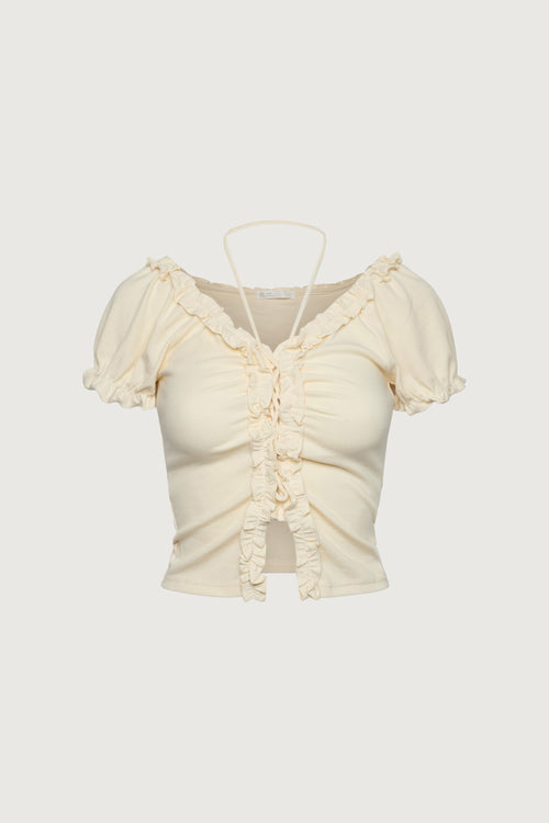 RUFFLE HALTER TOP