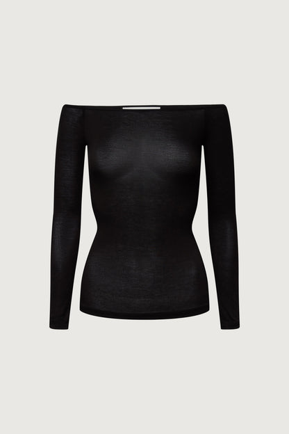 SHEER LIGHTWEIGHT OFF THE SHOULDER TOP