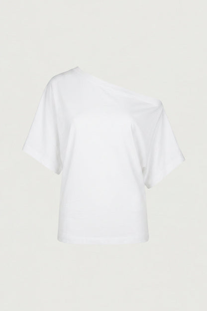 OFF THE SHOULDER COTTON JERSEY T-SHIRT