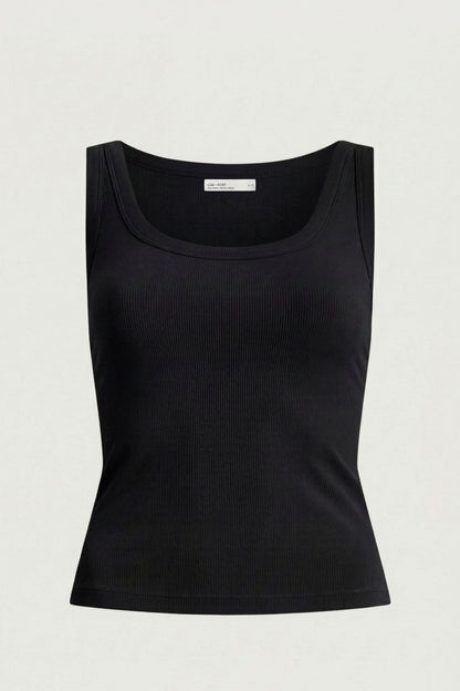 RIBBED SCOOPED NECK TANK