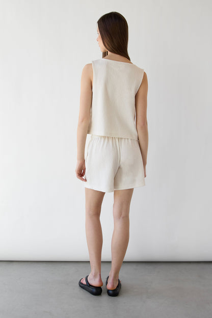 COTTON BLEND SLEEVELESS TANK TOP