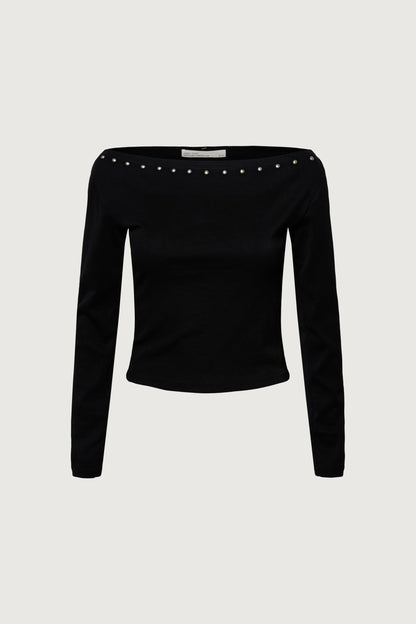 STUD DETAIL OFF THE SHOULDER TOP